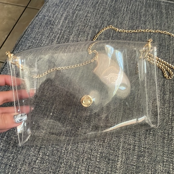 Clear crossbody  worn once,has 2 tiny white smears,see pic. - Picture 3 of 5